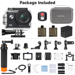 AKASO EK7000 Caméra Sport Kit de Poignée Flottant - Comprend 4K 30FPS EK7000 Action Camera, Poignée Flottant Etanche pour Camera