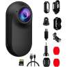 Xilecam Camera Portable Miniature Mini Caméra Sport Carte Mémoire 32 Go Camera Moto Caméra POV Magnétique Léger Multifonction Ac