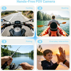 1080P HD Mini Camera Sport, Dashcam Moto avec Carte Mémoire 32GB Intégrée, Camera Pieton Taille de Pouce Travail, Voyage, Cyclis
