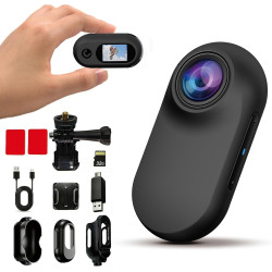 Xilecam Camera Portable Miniature Mini Caméra Sport Carte Mémoire 32 Go Camera Moto Caméra POV Magnétique Léger Multifonction Ac