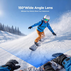 Caméra Sport 4K 30fps & Mini Caméras Moto - EIS Stabilisation, Fixation Magnétique, Carte 64Go Incluse, 150° Grand Angle - Vlog 