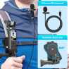 4K Camera Pieton, Caméra Portable/Vlogging/POV/Corporelle avec Objectif Rotatif 270°, Pocket Body Cam avec Microphone Externe, C
