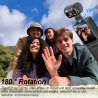 4K Camera Pieton, 128GB Caméra de Corps avec Objectif Rotatif & 180° Grand Angle, WiFi Enregistreur Vidéo Portable avec Clip Arr