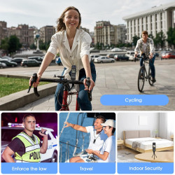 kaysunlink 4K Caméra Corporelle avec Carte 128 Go, Objectif Rotatif à 180°, Vision Nocturne, Mini Caméra Portable pour la Police
