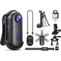 BOBLOV W4 4K Bodycam Mini caméra corporelle avec Clip Rotatif à 360° et Clip magnétique, 90 Minutes pour Enregistrement, confére