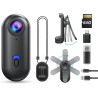 BOBLOV Mini caméra W4 4K, portable 62 Go avec clip rotatif à 360° et clip magnétique, 120 minutes pour l'enregistrement, facile 