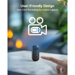 BOBLOV W4 Mini caméra corporelle 64 Go 4K avec Clip Rotatif à 360° et Clip magnétique, 90 Minutes pour l'enregistrement, Facile 