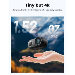 Apexcam Mini Caméra Vlog 4K- Caméra Sport Magnétique avec Action Pod, Stabilisation EIS, Étanche 10M, Camera POV avec 128Go Inté