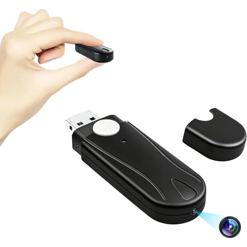 Caméra Espion,Mini Camera Cachée sans Fil Clé USB,Mciro HD 1080P Caméra de Surveillance avec Détection de Mouvement aux pour Réu