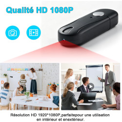Caméra Espion,Mini Camera Cachée sans Fil Clé USB,Mciro HD 1080P Caméra de Surveillance avec Détection de Mouvement aux pour Réu