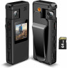 Caméra Corporelle A32 64Go, Appareil Photo Portable avec Objectif Rotatif à 180° et Détection de Mouvement, Caméscope 1080p avec