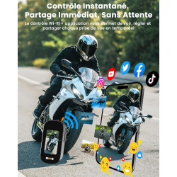 Camera Sport, 4K UHD Mini Camera Vlog WiFi avec Carte 64 Go, POV Caméra Portable étanche IP65, Action Cam – Autonomie Jusqu’à 24