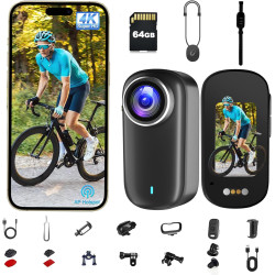 Camera Sport, Mini Camera Vlog POV WiFi 4K Bextgoo, Action Cam avec Carte 64 Go, Caméra Moto étanche IP65, Mini Caméra Portable 