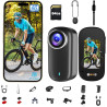Camera Sport, Mini Camera Vlog POV WiFi 4K Bextgoo, Action Cam avec Carte 64 Go, Caméra Moto étanche IP65, Mini Caméra Portable 