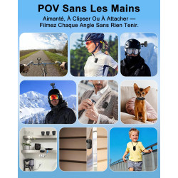 Camera Sport, Mini Camera Vlog POV WiFi 4K Bextgoo, Action Cam avec Carte 64 Go, Caméra Moto étanche IP65, Mini Caméra Portable 