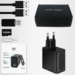 Mini caméra corporelle Mini caméra de surveillance avec enregistrement audio et vidéo avec carte mémoire de 64 Go