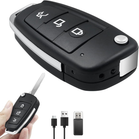 Camera Espion, Mini Camera Espion sans Fil 1080P HD, Portable Keychainavec Cachée Cam pour L'enregistrement Vidéo et la Prise de