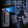 Caméra Corporelle 4K 256G avec Vision Nocturne Infrarouge et IPX7 Imperméable,Bodycam avec Objectif Rotatif à 180°,Autonomie de 