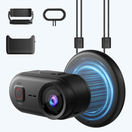 Caméra Sport 4K POV, 20MP Mini Caméra Corporelle, Carte SD Intégrée de 64 Go,Stabilisation à 6 Axes Caméra d'action Portable, Wi