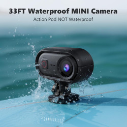 Caméra Sport 4K POV, 20MP Mini Caméra Corporelle, Carte SD Intégrée de 64 Go,Stabilisation à 6 Axes Caméra d'action Portable, Wi
