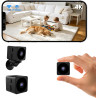 Mini Camera, Options Wi-FI ou sans Wi-FI, 4K Camera de Surveillance sans Internet, Camera de Surveillance sans Fil avce Vision N