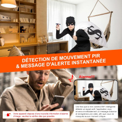 Mini Camera, Options Wi-FI ou sans Wi-FI, 4K Camera de Surveillance sans Internet, Camera de Surveillance sans Fil avce Vision N