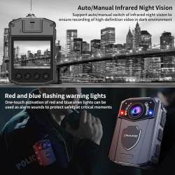 CAMMHD Z3-256G Camera Pieton 1440P 8-10 Heures Body Camera Imperméable à l'eau Infrarouge Caméra Corporelle Vision Nocturne avec