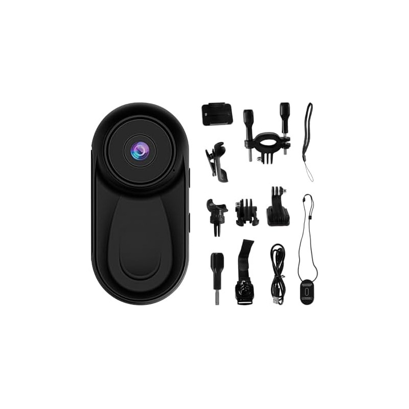 Mini caméra d'action pour le pouce 1080P HD, caméra corporelle portable pour vlogging avec grand angle de 130°/F2.0, caméra vidé