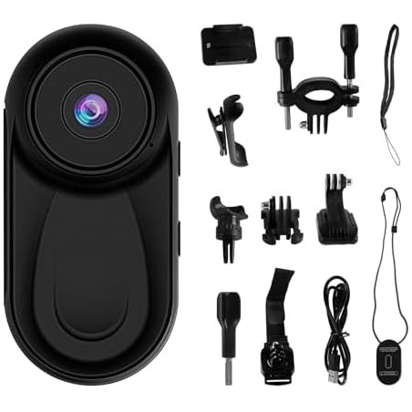 Mini caméra d'action pour le pouce 1080P HD, caméra corporelle portable pour vlogging avec grand angle de 130°/F2.0, caméra vidé