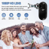 Mini caméra d'action pour le pouce 1080P HD, caméra corporelle portable pour vlogging avec grand angle de 130°/F2.0, caméra vidé