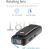 Mini caméra corporelle portable 1080P avec clip magnétique, objectif rotatif à 180° 128 Go jusqu'à 7 h d'enregistrement et lumiè