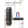 Mini caméra corporelle portable 1080P avec clip magnétique, objectif rotatif à 180° 128 Go jusqu'à 7 h d'enregistrement et lumiè
