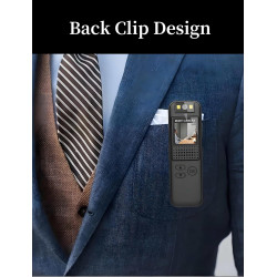 Mini caméra corporelle portable 1080P avec clip magnétique, objectif rotatif à 180° 128 Go jusqu'à 7 h d'enregistrement et lumiè