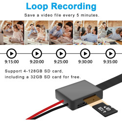 HGYGHO 64GB Mini Caméra, 1080P DIY Petite Caméra Vidéo avec 2000mAh Batterie, 11 Heures d'autonomie Mini Caméras de Surveillance