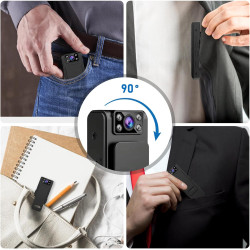 Petite caméra avec enregistrement et vidéo, mini caméra, petite caméra, caméra corporelle, mini caméra de surveillance 1080p HD,