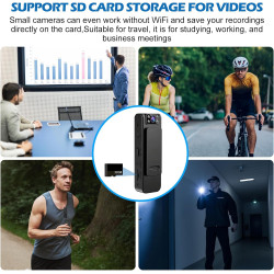 Petite caméra avec enregistrement et vidéo, mini caméra, petite caméra, caméra corporelle, mini caméra de surveillance 1080p HD,