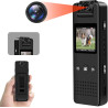 Mini Camera, 1080P HD & 120° Grand Angle Camera Pieton avec Objectif Rotatif 180°, Vision Nocturne Automatique & Détection de Mo