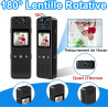 Mini Camera, 1080P HD & 120° Grand Angle Camera Pieton avec Objectif Rotatif 180°, Vision Nocturne Automatique & Détection de Mo