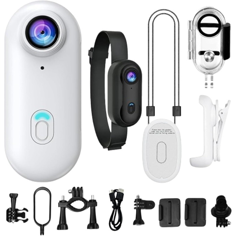 Générique Caméra Gosnap, Mini Caméra d'action with 360° Rotation Spring Clip, Appareil De Vlogging 1080p, Came Portable Personne