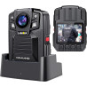 CAMMHD 4K Camera Pieton V8 32G 4400mAh 2 Batteries 14 Heures 2160P Caméra Piéton Video avec Audio IP68 H.265 avec Enregistrement
