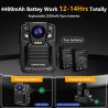 CAMMHD 4K Camera Pieton V8 32G 4400mAh 2 Batteries 14 Heures 2160P Caméra Piéton Video avec Audio IP68 H.265 avec Enregistrement