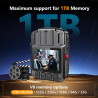 CAMMHD 4K Caméra Pieton V8-64G 4400mAh 2 Batteries Fonctionnant 14 Heures, 2160P Caméra Corporelle IP68 H.265 avec Enregistremen