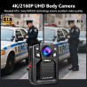 CAMMHD 4K Caméra Pieton V8-128G 4400mAh 2 Batteries Fonctionnant 14 Heures, 2160P Caméra Corporelle IP68 H.265 avec Enregistreme