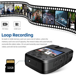 CAMMHD 1296P Body Cam C8-32G 12-16 Heures IP67 avec Enregistrement Portable Caméra Piéton Vision Nocturne Imperméable Police Bod