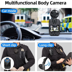 CAMMHD 1296P Body Cam C8-128G 12-16 Heures IP67 avec Enregistrement Portable Caméra Piéton Vision Nocturne Imperméable Police Bo