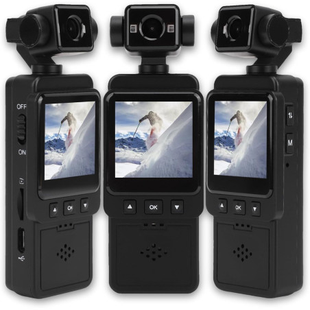 Dpofirs Caméra pour Le Corps avec Enregistrement Vidéo, Petite Came Corporelle Anti-Shake avec Une Caméra Portable à 270 °, Un S
