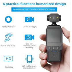 Dpofirs Caméra pour Le Corps avec Enregistrement Vidéo, Petite Came Corporelle Anti-Shake avec Une Caméra Portable à 270 °, Un S