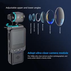Dpofirs Caméra pour Le Corps avec Enregistrement Vidéo, Petite Came Corporelle Anti-Shake avec Une Caméra Portable à 270 °, Un S
