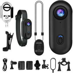 Générique Caméra d'action au Pouce, Caméra avec Clip Magnétique et 360, C-améras avec Enregistrement Vidéo, Étanche C-améra d'ac