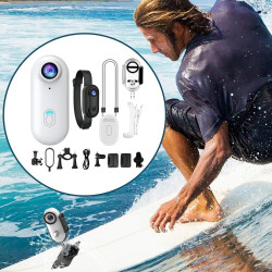 Générique Caméra d'action au Pouce, Caméra avec Clip Magnétique et 360, C-améras avec Enregistrement Vidéo, Étanche C-améra d'ac